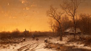 Winterlandschaft bei Sonnenuntergang